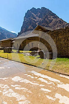 Peru, Ollantaytambo-Inca ruins of Sacred Valley in Andes mountains,South America.