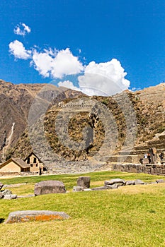 Peru, Ollantaytambo-Inca ruins of Sacred Valley in Andes mountains,South America.