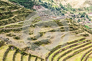 Peru, Pisac (Pisaq) - Inca ruins in the sacred valley in the Peruvian Andes
