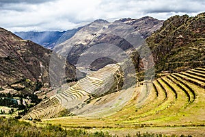 Peru, Pisac (Pisaq) - Inca ruins in the sacred valley in the Peruvian Andes