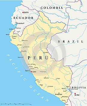 Peru Political Map photo