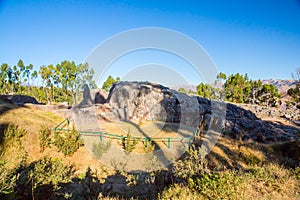 Peru, Qenko, located at Archaeological Park of Saqsaywaman.South America.This archeological site - Inca ruins photo