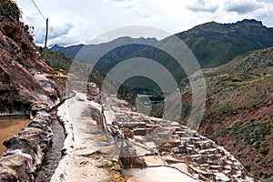 Peru, Salinas de Maras, Pre Inca traditional salt mine (salinas