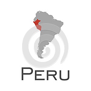 Peru and south american continent map