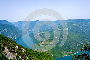 Perucac Lake glistening beneath Banjska Stena viewpoint on majestic Mount Tara