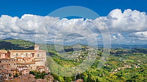 Perugia historic center and countryside view