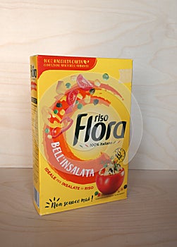 PERUGIA - JUL 2020: Riso Flora rice packet