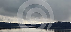 Perumbadi lake on a cloudy day