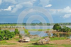 Peruvian Amazonas, Indian settlement photo