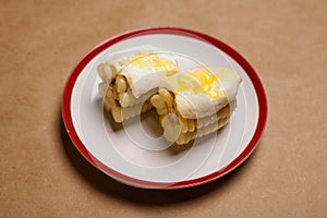 Peruvian corn with melted cheese photo