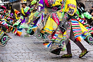 Peruvian dancers at the parade in Cusco.