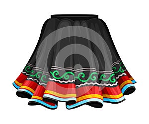 Peruvian Female Flared Skirt as Country Attribute Vector Illustration