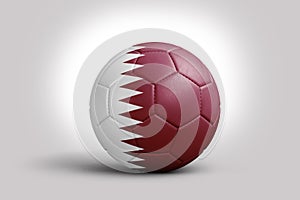 Peruvian flag on ball, 3d rendering. Soccer ball in 3d illustration.Qatari flag on ball, 3d rendering. Soccer ball in 3d illustrat