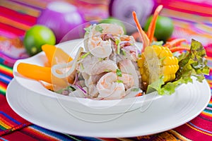 Peruvian food: Fish ceviche