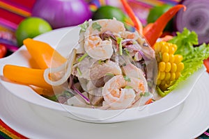 Peruvian food: Fish ceviche