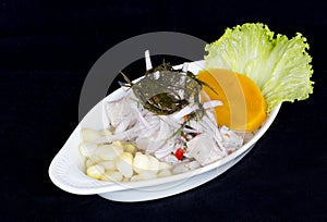 Peruvian food: Fish ceviche.