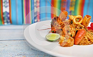 PERUVIAN FOOD: sea food and rice called