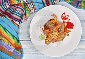 PERUVIAN FOOD: sea food and rice called