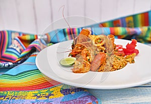 PERUVIAN FOOD: sea food and rice called