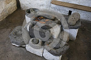 The Peruvian fulling stone or maray is a lithic object used to grind food in Peru. photo