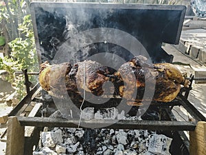 peruvian grilled chicken photo