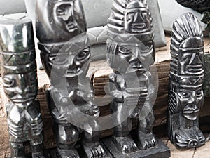 Peruvian inca carved figures