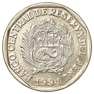 50 Peruvian nuevo sol centimos coin photo