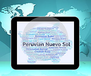 Peruvian Nuevo Sol Shows Currency Exchange And Banknotes