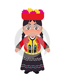 peruvian woman illustration