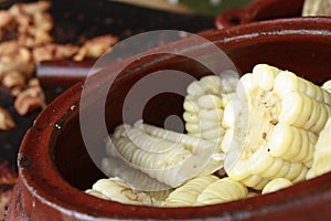 Peruvian yellow corn called `Choclo` photo