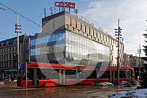 PESA 2017N Twist tram on market square