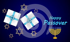 Pesach happy holiday with jewish symbols