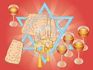Pesach Seder or wine and matza