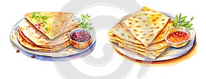 Pesach, watercolor clipart illustration with isolated background