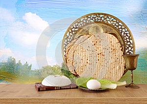 Pesah celebration concept jewish Passover holiday.