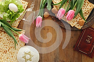 Pesah celebration concept jewish Passover holiday.