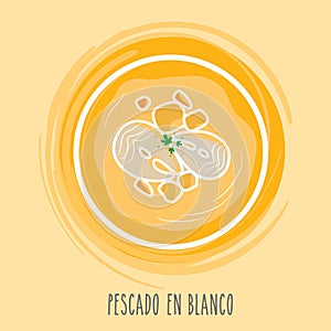 pescado en blanco. Vector illustration decorative design photo