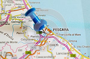 Pescara on map