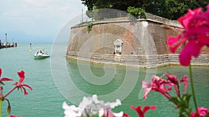 Peschiera del Garda, Italy. Views of the harbor of the village. Garda Lake. It`s one of the most famous Italian resort