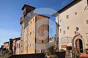 Pescia, Pistoia, Tuscany, Italy: cityscape of the downtown from the ancient town hall