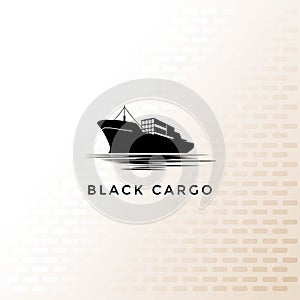 Vintage Retro Cargo Ship Vessel Transportation Logo Design Vector