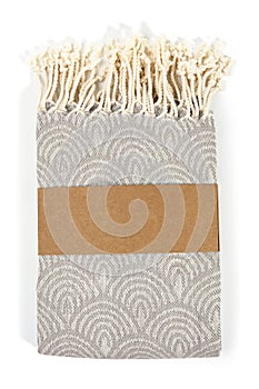 Peshtemal towel folded good color textile for spa, beach, healthy fashion and gifts. Traditional turkish