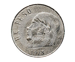 1 Peso coin (Estados Unidos Mexicanos Circulation). Bank of Mexico. Obverse, 1978 photo