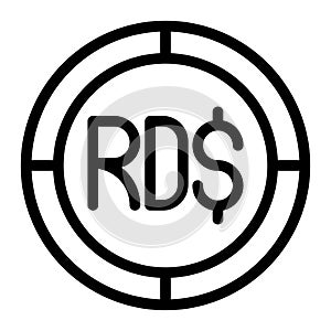 Peso RDS icon. Outline RDS vector icon for web design isolated on white background