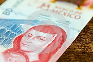 100 pesos banknote from Mexico, financial and business concept photo