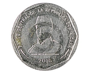 25 Pesos coin, 1937~Today - Peso Dominicano Circulation serie, Bank of Dominican Republic. Reverse, 2005 photo