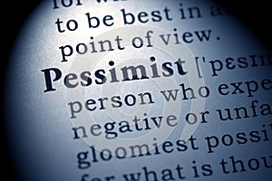 Definition of the word pessimist photo