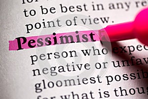 Definition of the word pessimist photo