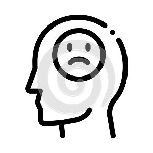 Pessimistic person icon vector outline illustration