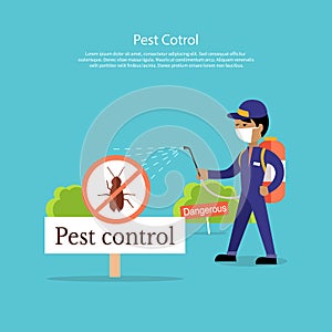 Pest Control Banner Design Flat